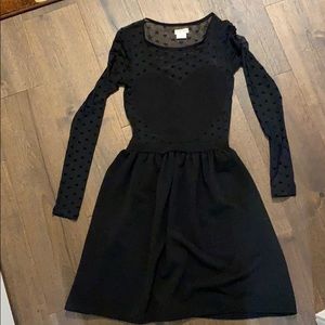 Black dress with velvet heart details